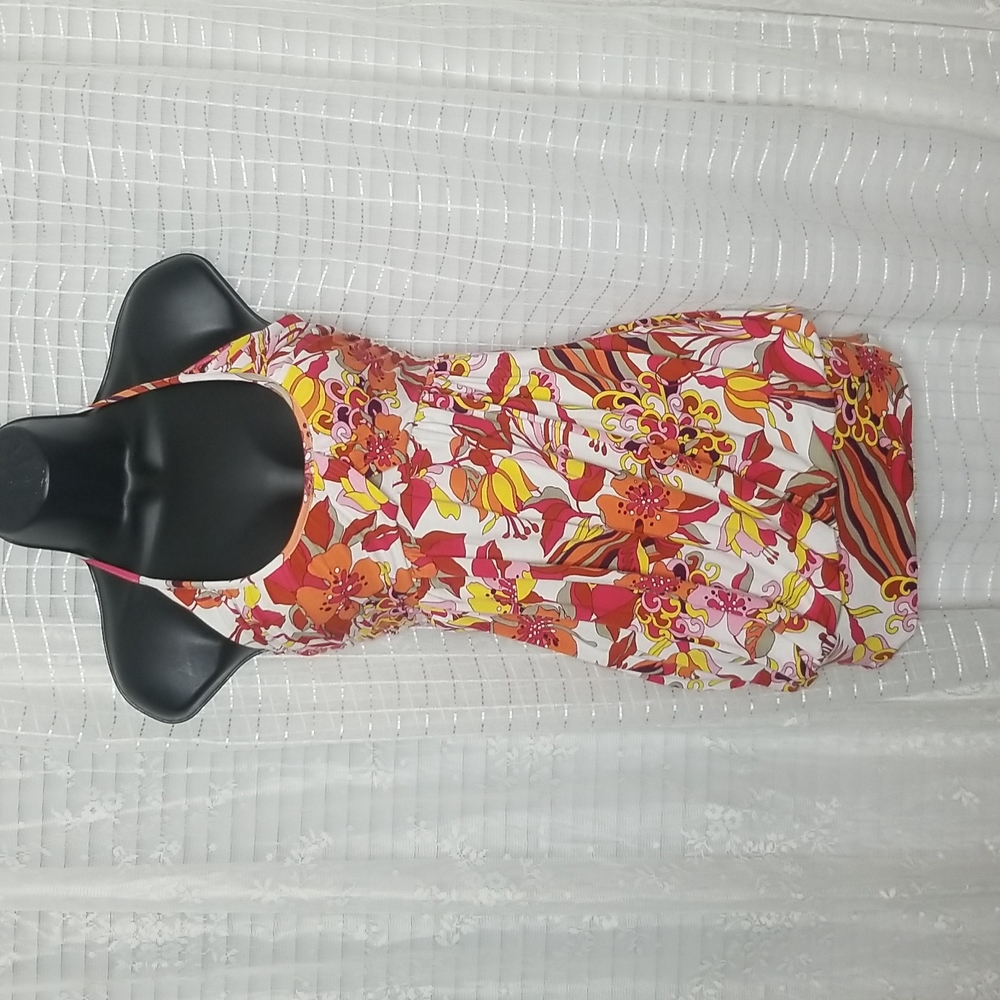 Vintage y2k Does 1970's Bebe Floral Dress SzXS - Picture 1 of 8